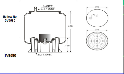 Sprężyny pneumatyczne przyczepy Yiconton do Hendrickson S-20127 W01-358-9580 SC2761